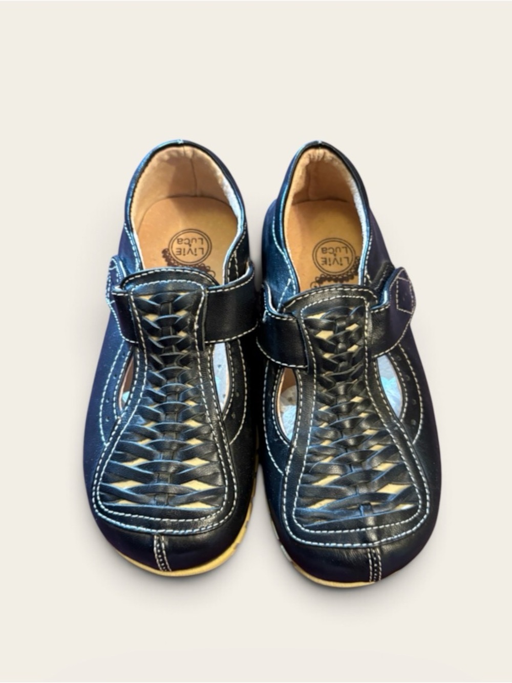 Livie & Luca |  Black Leather Woven Loafers | 11